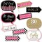 Big Dot of Happiness Funny Chic 80th Birthday - Pink, Black and Gold - Birthday Party Photo Booth Props Kit - 10 Piece